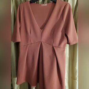 Maternity Womens Top Size XL Terra Cotta Hello Miz Pullover Fit Flare Top
